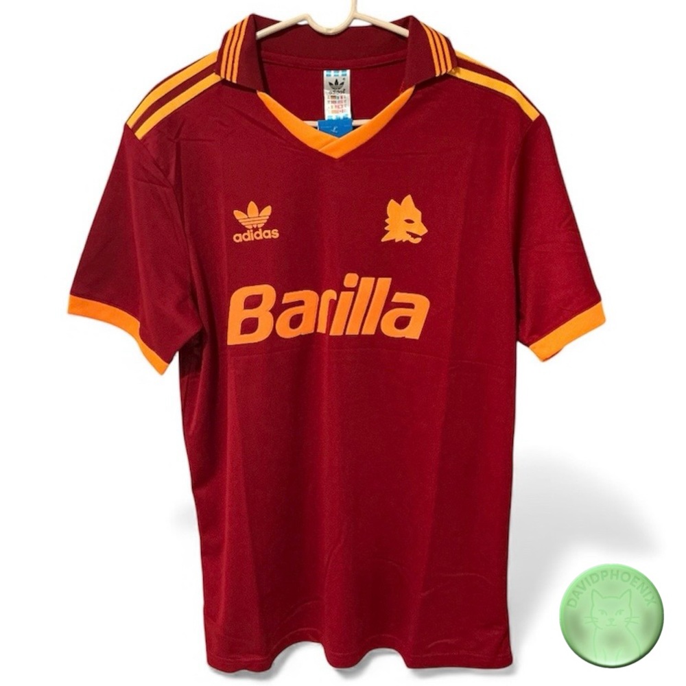 As Roma Adidas 1993 Barilla Home Jersey Abel Balbo # 9 Size XL - Picture 2 of 13